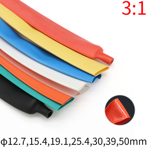 Dia 12.7/15.4/19.1/25.4/30/39/50 mm Dual Wall Heat Shrink Tube Thick Glue 3:1 ratio Shrinkable Tube Adhesive Line Wrap Wire Kit ► Photo 1/6