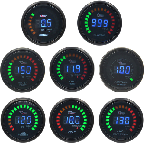 Dragon 52mm Digital Display LCD Auto Car Modified Meter Water Oil Temperature Boost Pressure Volt Tachometer RPM Air Gauge ► Photo 1/6