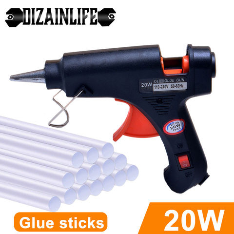 20W Hot Melt Glue Gun with 7mm Glue Sticks Mini Industrial Guns Heat Temperature Thermo Electric Repair Tool ► Photo 1/6