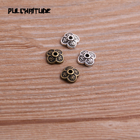  100pcs 7*7mm Two Color Receptacle Hollow MINI Letter Flower DIY Spaced Jewelry Accessories Charms For Jewelry Making ► Photo 1/5