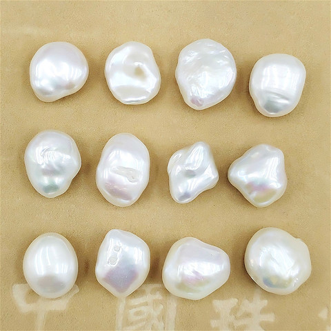 Natural Freshwater Pearl Baroque Beads 11mm Exquisite Irregular Half Hole Pearl Round DIY Bracelet Necklace Earring Accessories ► Photo 1/5