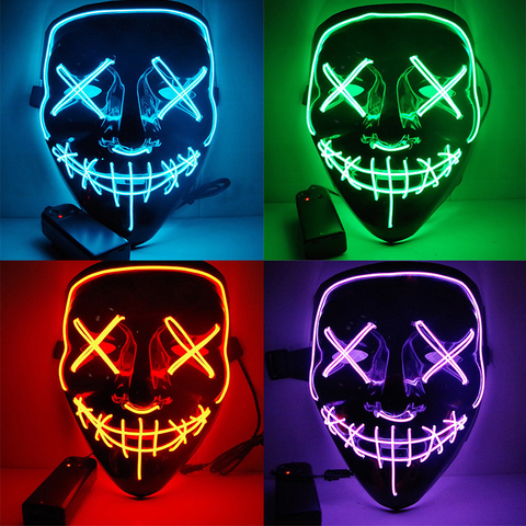 Halloween Luminous Neon Mask Led Mask Masque