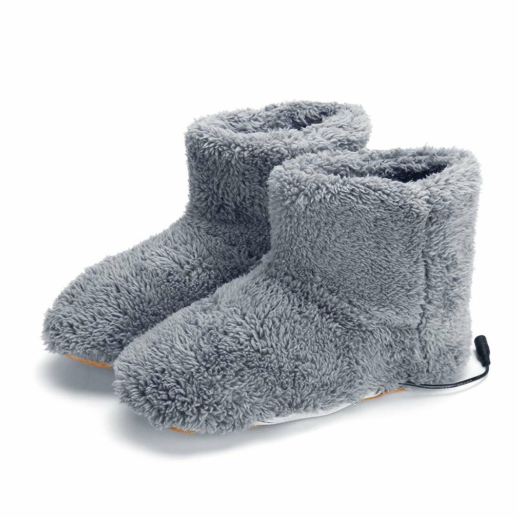 Winter USB Warmer Foot Shoe Plush Warm Electric Slipper Feet Heated Washable New 