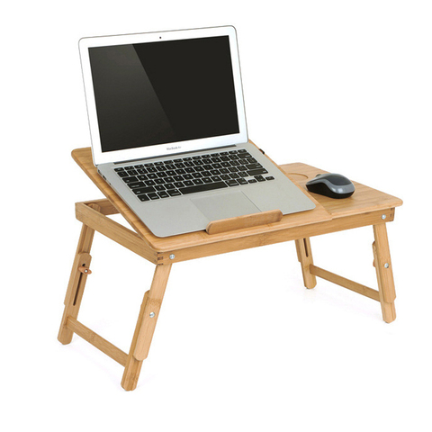 Portable Folding Bamboo Laptop Table Sofa Bed Office Desk with Fan Bed Table for Computer Books Laptop Stand  Draft ► Photo 1/6