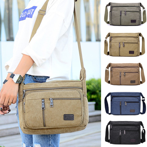 Outdoor Leisure Retro Business Bag High Capacity Canvas Bag Simple Version Shoulder bag Diagonal Package bag For Men Men's Big ► Photo 1/6