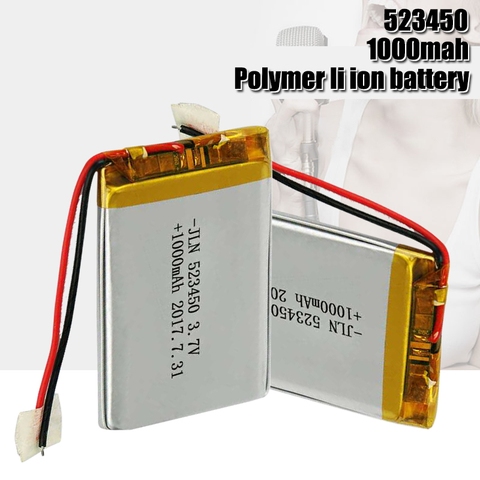 1000mAh 3.7V 523450 Polymer Lithium Rechargeable Battery Li-ion Battery For GPS Smart Phone DVD MP3 MP4 MP5 Led Lamp Lipo cell ► Photo 1/6