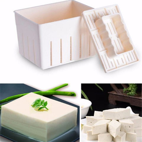 New Homemade Tofu Mold Soybean Curd Tofu Making Mold With Cheese Cloth DIY Plastic Tofu Press Mould Kitchen Cooking Tool Set ► Photo 1/6