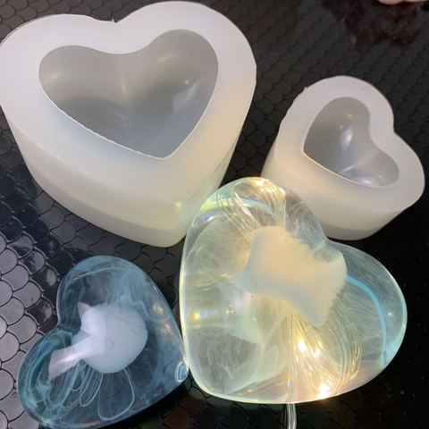 Transparent Heart Shape Epoxy Resin Molds Silicone Mold Uv Resin