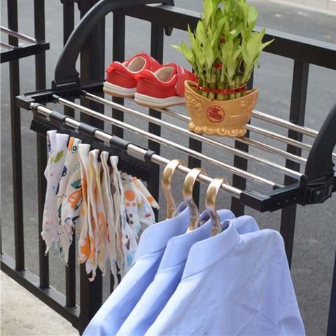 Folding Shoes Towel Radiator Towel Clothes Folding Pole Airer Dryer Drying Rack 5 Rail Bar Holder Home Decoration Accessories ► Photo 1/6