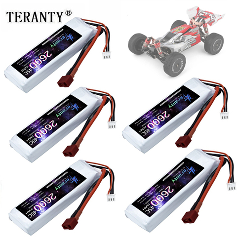 1/2/3/4/5PCS Original 7.4 V 2600mAh Lipo battery T Plug for Wltoys 1/14 144001 RC car boat Lipo battery for Wltoys 144001 car ► Photo 1/5