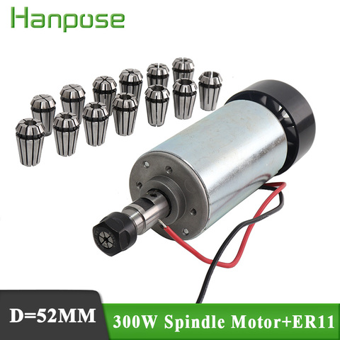 Free shipping 0.3KW cnc spindle motor with 13PCS ER11 chuck 300W spindle motor DIY 12-48 300w dc motor for PCB milling machine ► Photo 1/6