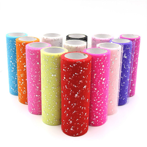 Baby Shower Glitter Sequin Tulle Roll 10 yard 15cm Spool Tutu Wedding Decoration Organza Laser DIY Craft Birthday Party Supplies ► Photo 1/6