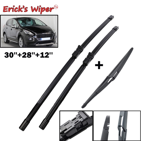 Erick's Wiper LHD Front Rear Wiper Blades Set For Peugeot 3008 MK1 2008 - 2016 Windshield Windscreen Front Rear Window 30