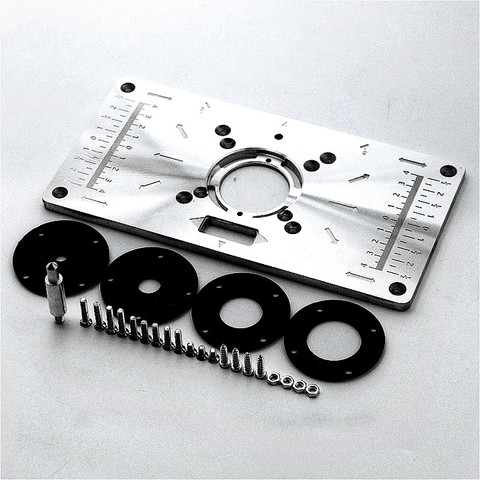 Aluminium Router Table Insert Plate Table For Woodworking Benches Router Plate Wood Tools Milling Trimming Machine With Rings ► Photo 1/6