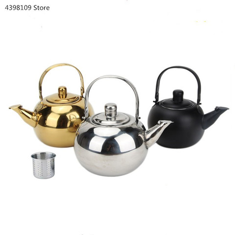 Thick stainless steel teapot tea set coffee pot teapot with filter hotel restaurant home induction cooker kettle 1 / 1.2 / 1.4L ► Photo 1/6
