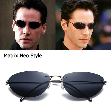 2022 The Matrix Agent Smith Style Polarized Sunglasses Rivets Men Driving titanium Neo Style polygon Sun Glasses for Men ► Photo 1/6