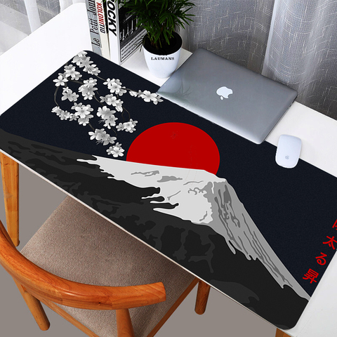 Flower Pad Large Solid Black Mouse Pad Floral Mousepad Gamer 900x400 Rubber Landscape Keyboard Mats Desk Table Decoration Carpet ► Photo 1/6