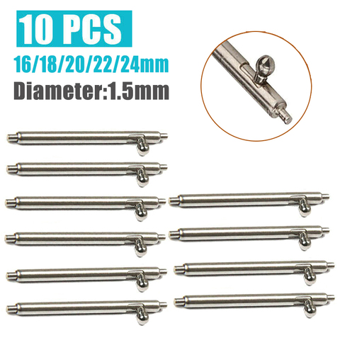 16/18/20/22/24mm Watch Bands Strap Spring Bars Pins 10pcs 1.5mm Quick Release Stainless Steel Spring Bars Watch Repair Tool ► Photo 1/5