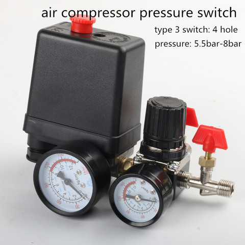 120psi Air Compressor Pressure Valve Switch Manifold Relief Regulator Gauges Lighting Accessories Switches ► Photo 1/4