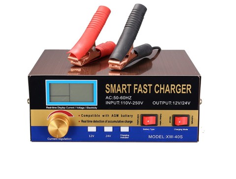 2022 new!AGM Start-stop Car Battery Charger, 400W Intelligent Pulse Repair Battery Charger 12V 24VTruck Motorcycle Charger ► Photo 1/6