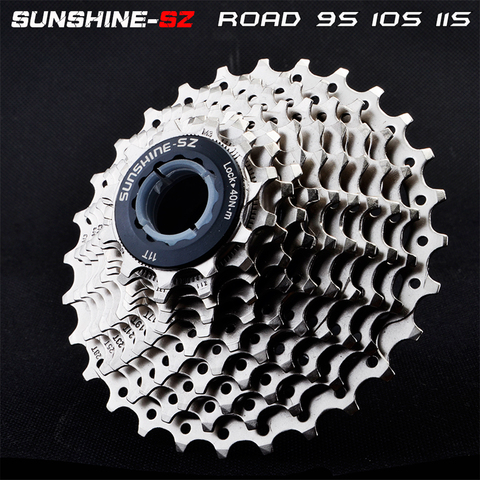SUNSHINE-SZ road bike flywheel 9S/10S/11S 11-28T Sprocket steel bicycle chainwheel ► Photo 1/6