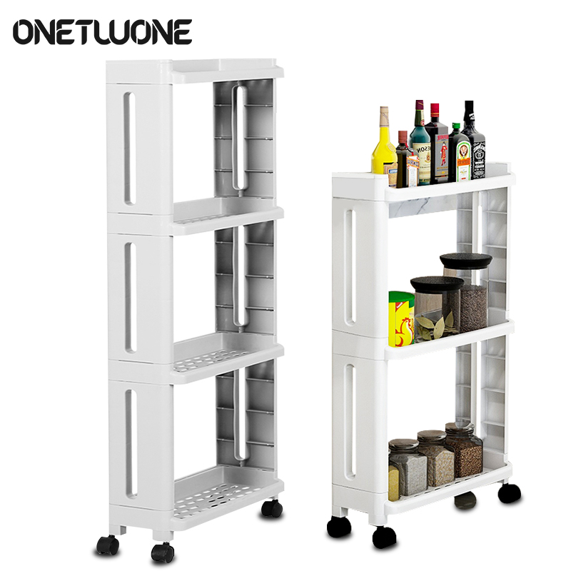 Mobile Storage Shelf Interspace Gap Kitchen Bathroom Rack Fridge Side Seam