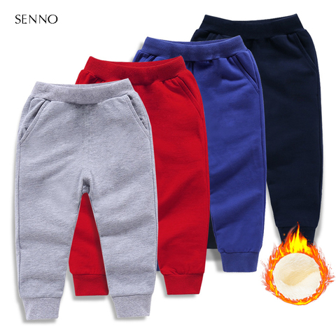 Winter Boys Sport Fleece Warm Pants For 2-10 Yeas Solid Boys Girls Casual Sport Pants Jogging Enfant Kids Children Trousers ► Photo 1/6