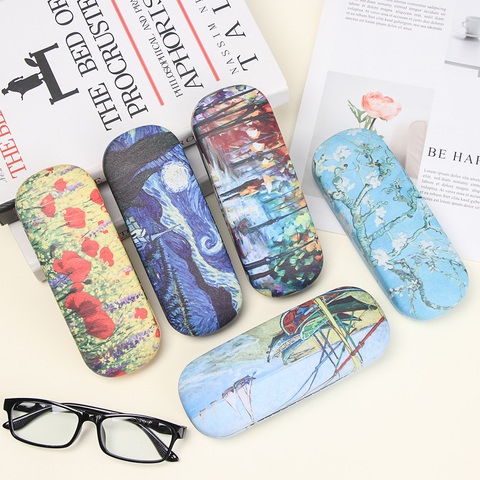 Vintage Oil Painting Glasses Box Women Portable Hard Glasses Case Floral Print Eyewear Protector Storage Box Sunglasses Case ► Photo 1/6