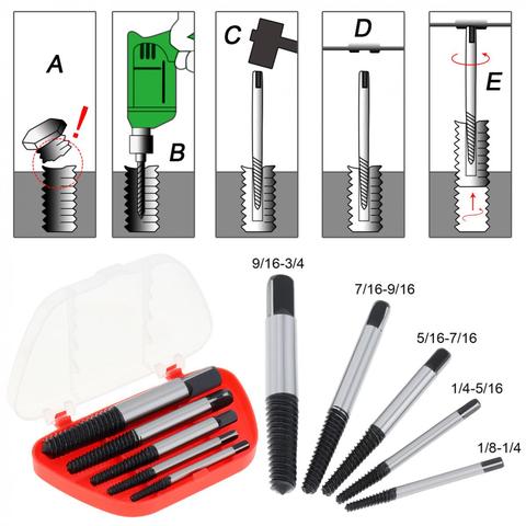 5pcs/lot Screw Extractor Screw Extractors Damaged Broken Screws Removal Tool  Drill Bits Used in Removing the Damaged Bolts ► Photo 1/1