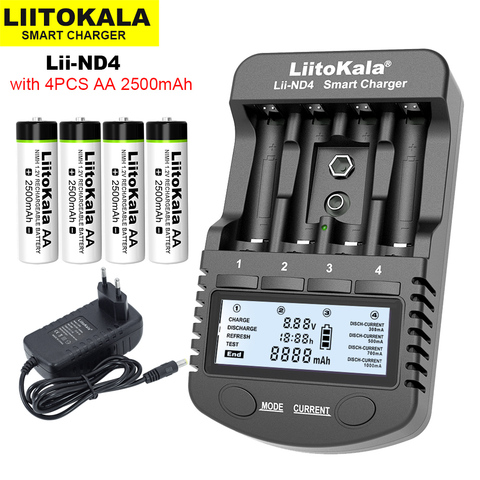 Liitokala 1.2V AA 2500mAh Ni-MH Rechargeable battery for Temperature gun remote control mouse toy batteries and Lii-ND4 Charger ► Photo 1/1