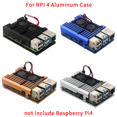 Dual Fan Raspberry Pi 4 Aluminium Metal Case Raspberry Pi 3 Case+Cooling Fan+Heat Sinks Enclosure for Raspberry Pi 4B/3B Plus/3B ► Photo 1/6