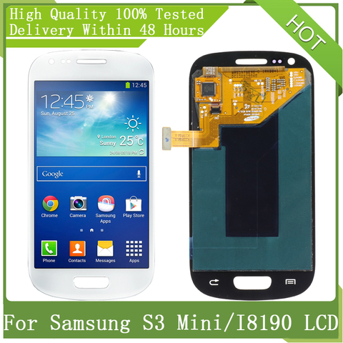 For SAMSUNG Galaxy 4.0“ Super AMOLED S3 Mini GT-i8190 i8195 i8200 LCD Display Touch Digitizer Assembly With Frame Replacement ► Photo 1/6