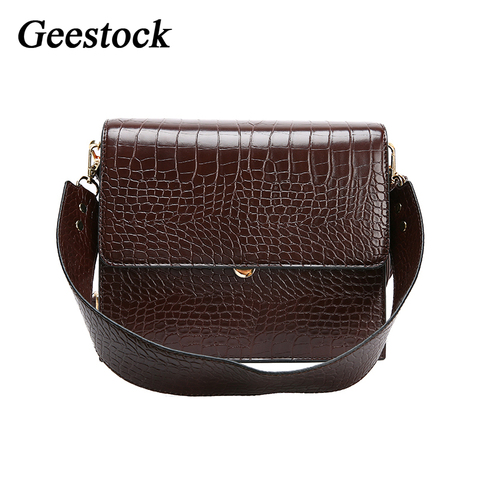 Geestock Women's Vintage Handbag Luxury PU Leather Flap Shoulder Bags Female Crocodile Pattern Crossbody Messenger Bags ► Photo 1/6