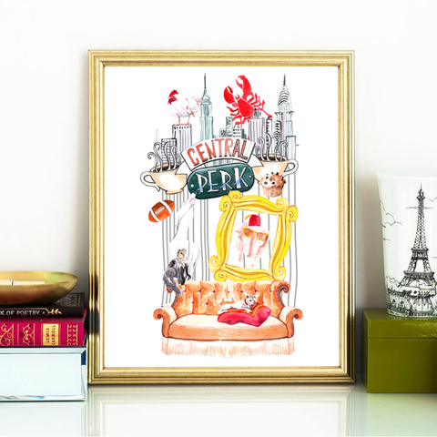 Price History & Review On Friends Tv Show Poster Prints Central Perk Watercolor Art Canvas Painting Friend Sublimation Designs Picture Home Wall Art Decor | Aliexpress Seller - Ilan Grace Store | Alitools.io