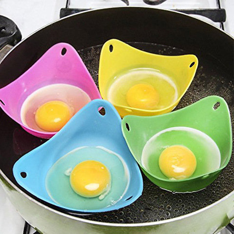 4 Pcs/Set Silicone Egg Poaching Cups With Ring Standers Eggs Cooking for Microwave Stovetop SP99 ► Photo 1/6