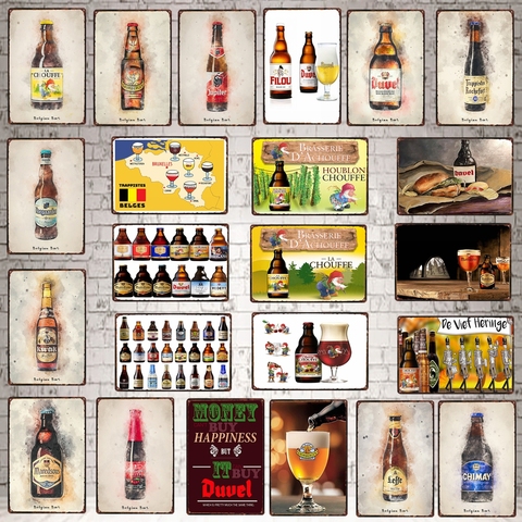 Belgian Beer Metal Tin signs  Plaque Metal Vintage Wall Bar Home Art Retro Craft Cinema Decor 30X20CM DU-6718A ► Photo 1/6