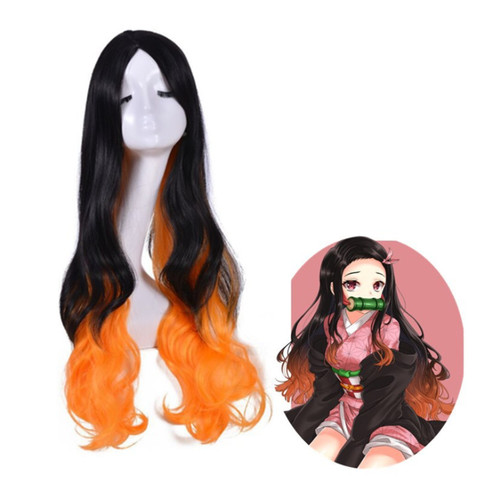 Anime Demon Slayer: Kimetsu no Yaiba Cosplay Kamado Nezuko Role Playing Wigs Halloween Cosplay Wigs Tanjirou Zenitsu Agatsuma ► Photo 1/6