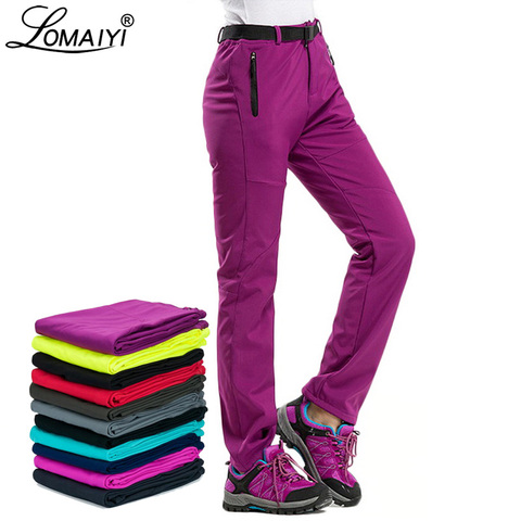 LOMAIYI Warm Winter Pants For Women Thick Fleece Lining Red/Black Pants Thermal Women's Trousers Waterproof Woman Pants AW195 ► Photo 1/6