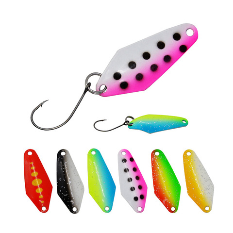 Fishing Spoon Lure 2.3g Artificial Lures Colorful Spoons Salmo Trout Single Hook 6 Colors Lot 6 Pieces Sale ► Photo 1/6