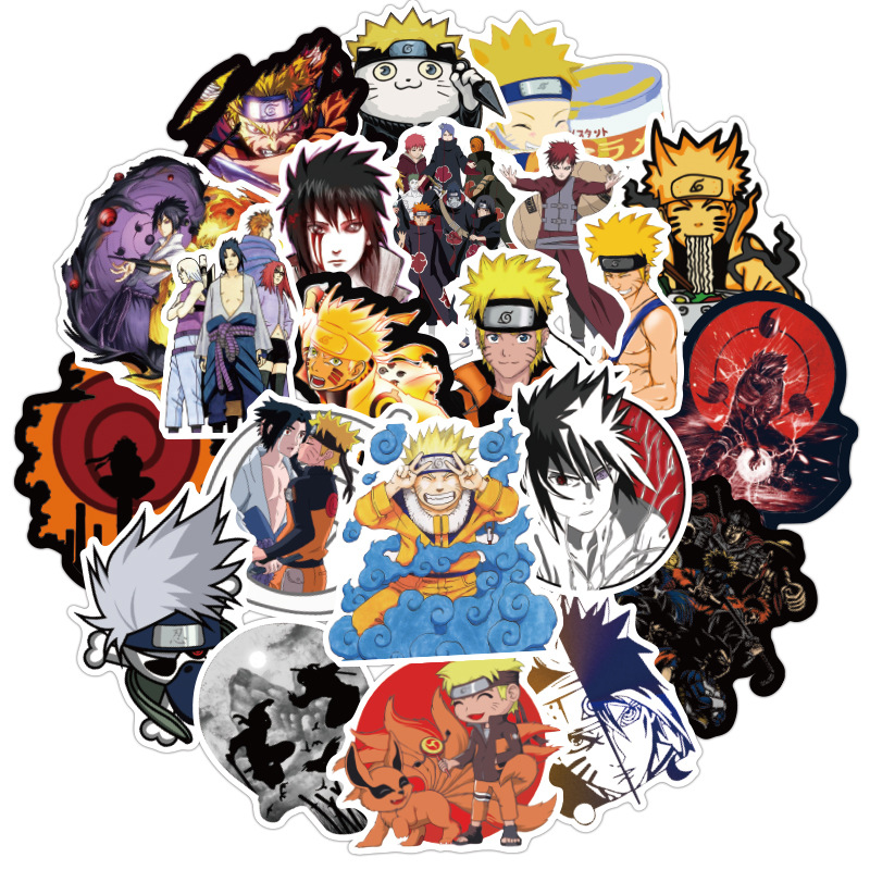 100pcs Japan Anime Naruto Cartoon Stickers for Luggage Laptop Skateboard Decals 