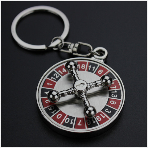 Metal Mini Russian Roulette Keychain Rotating Creative Compass Pendant Gifts ► Photo 1/3