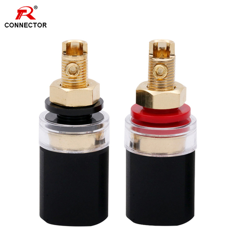 1Pair R Connector Binding Post Audio terminal,Large banana socket, High quality speaker horn connector Brass Gold Plated ► Photo 1/6