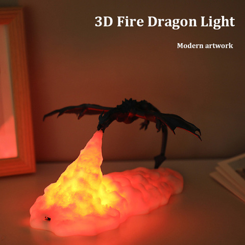 2022 Newest Dropship 3D Printed LED Dragon Lamps As Night Light For Home Hot Sale Than Moon Lamp Night Lamp Best Gifts For Kids ► Photo 1/6