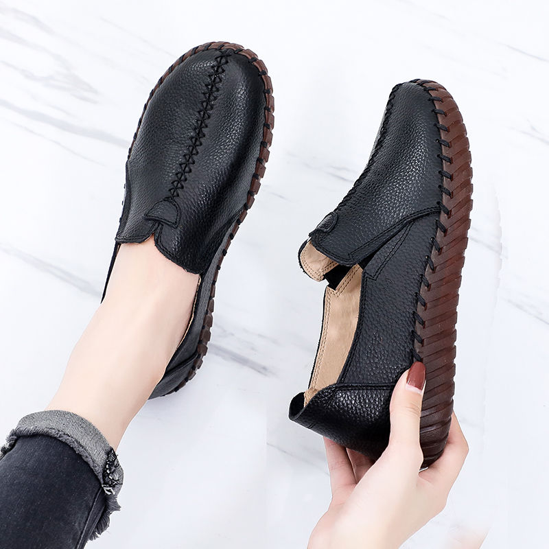 Waterproof Loafers Women's Driving Shoes Comfortable Ladies Black Flats Stitching Desinger Womens Loafers White Beige Moccasins ► Photo 1/6