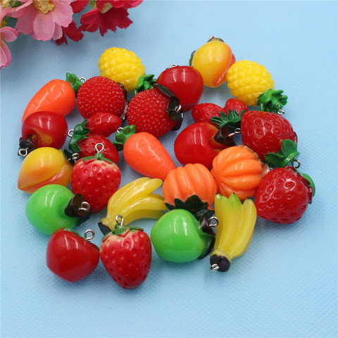resin cute fruit charms fashionable random