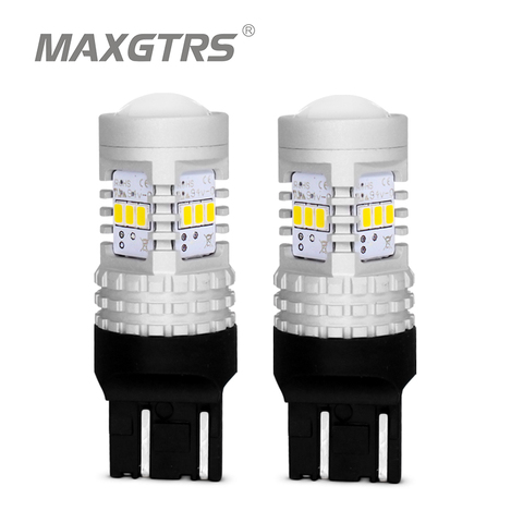 2x 7443 7444 T20 W21/5W LED Light Lens For Lada Kalina Granta Vesta DRL LED Bulbs 12V 6500K White Red Super Bright 3020 SMD ► Photo 1/6