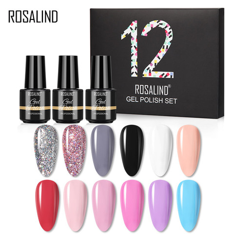 ROSALIND Gel Polish Kit All For Manicure Gel Set Hybrid Varnishes Nail Art Polish Base Top Soak Off Semi Permanent Nail Set ► Photo 1/6