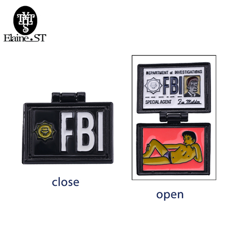Can open!The Simpsons Pin X-Files FBI Fox Mulder ID Card Brooches Enamel pins Lapel pins Badges X-Files Jewelry Brooches Pin ► Photo 1/6