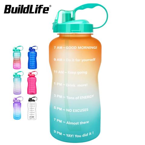 2 Liter Portable Sports Water Bottle Straw Large Capacity Gourd