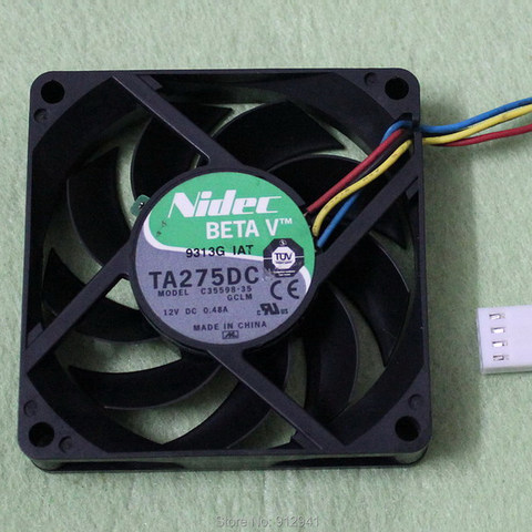 Nidec TA275DC BETA V 7015 70mm x 70mm x 15mm PWM Cooler Cooling Fan 12V 0.48A 4Wire 4Pin Connector ► Photo 1/2